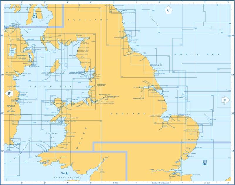 Admiralty Charts Irish Sea And East England B3 33-1