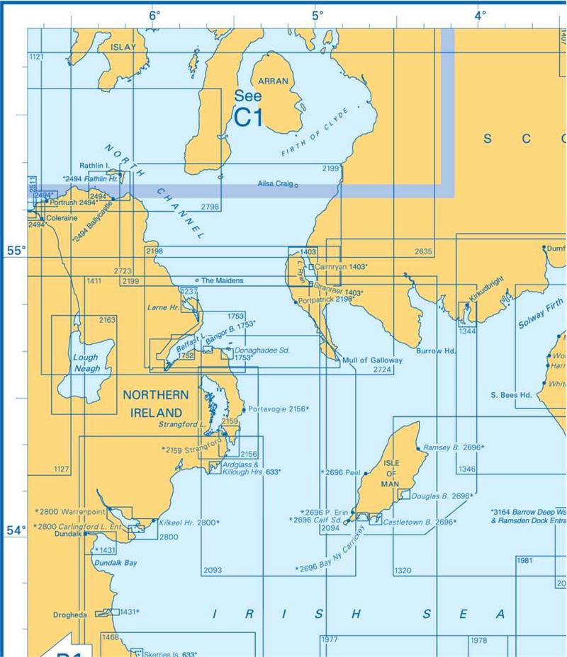 Admiralty Charts Irish Sea And East England B3 33-3