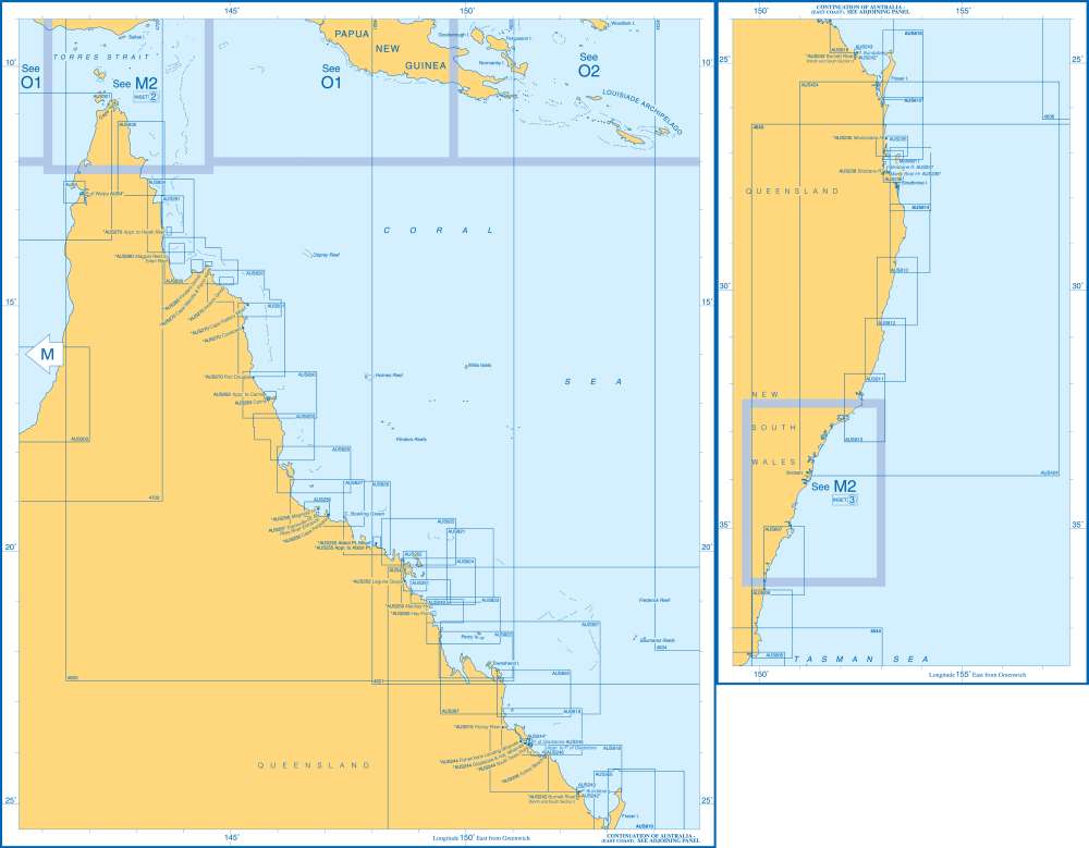 Admiralty Charts East Coast of Australia M1 103