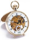 Bernex Gold-Plated Skeleton Stand-Up Pocket Watch