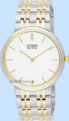 Citizen Eco-Drive Two Tone Stiletto White Dial Watch Ar1054-52a