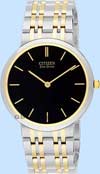 Citizen Eco-Drive Stiletto Black Dial Two Tone Watch Ar1054-52e