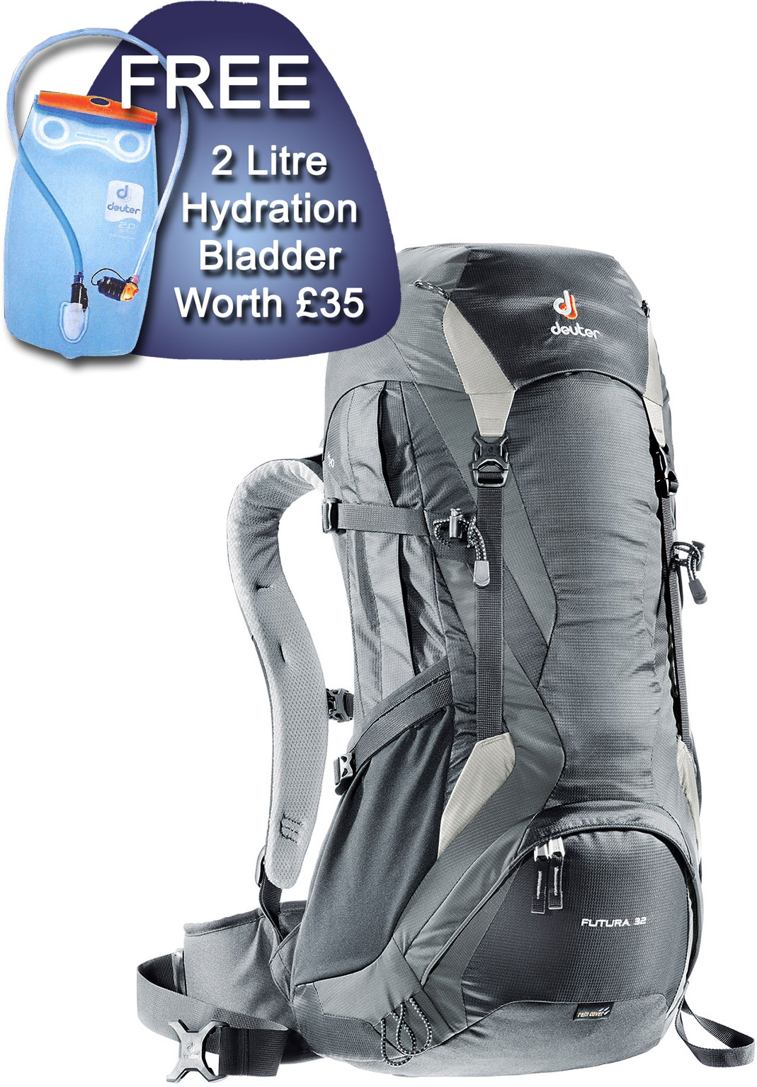 Deuter Futura 32 Backpack with FREE Streamer 2L Hydration Bladder