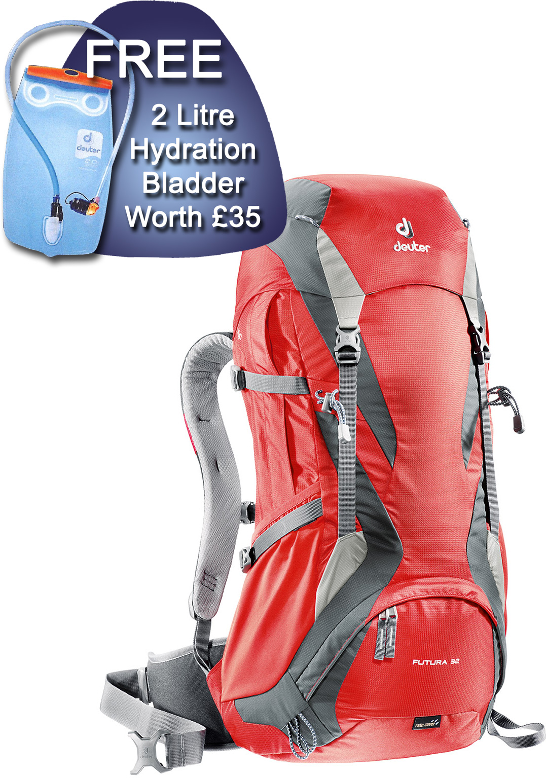 Deuter Futura 32 Backpack with FREE Streamer 2L Hydration Bladder