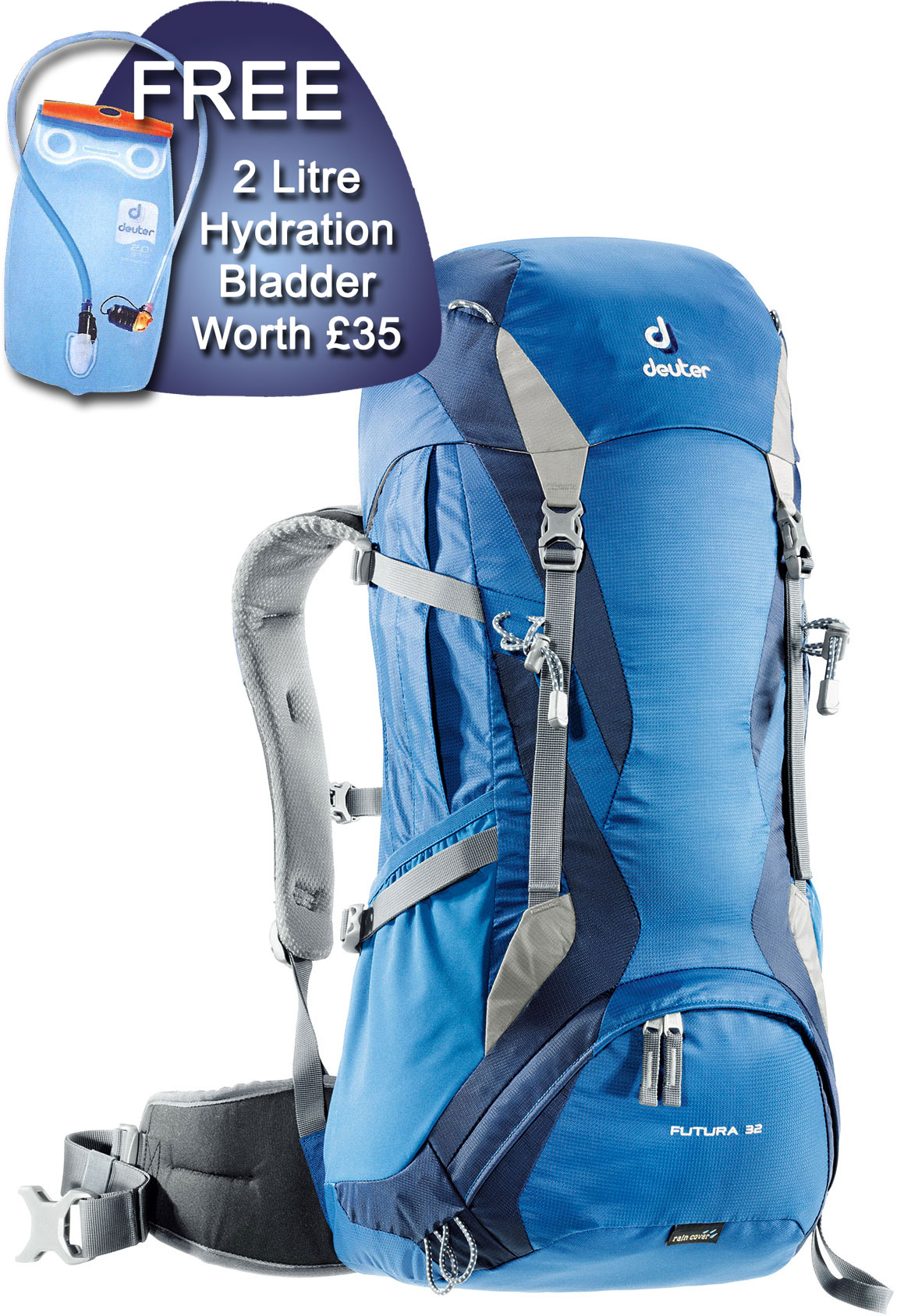 Deuter Futura 32 Backpack with FREE Streamer 2L Hydration Bladder