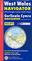 WEST WALES NAVIGATOR ULTRA LARGE SCALE ROAD MAP TOWN PLANS ABERYSTWYTH amp SWANSEA ISBN 0540085154