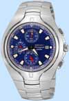Seiko Gents' Blue Dial Alarm Chronograph Watch Sna359