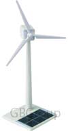 White plastic solar powered wind turbine