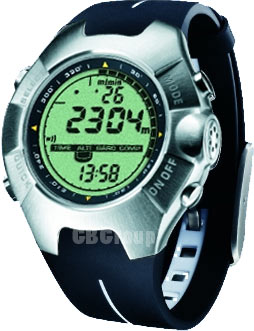 SUUNTO OBSERVER STAINLESS STEEL w black amp white elastomer strap