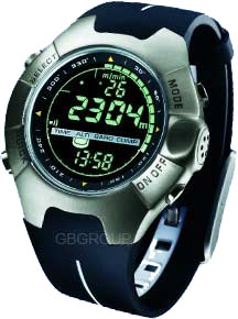 SUUNTO OBSERVER TITANIUM w black amp white elastomer strap