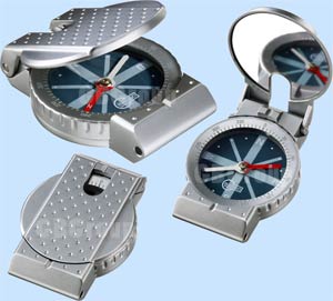 Barigo Model 12 Compass With Mirror-Silver Metal