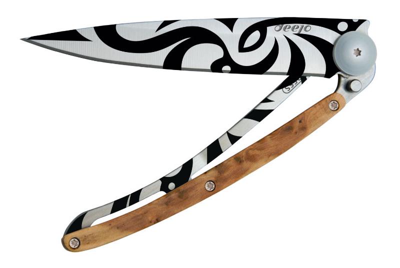 Deejo Tattoo Juniper Tribal 37g Folding Knife-2