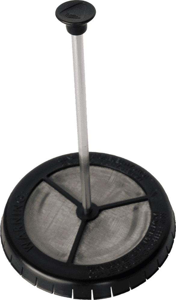 Jetboil Coffee Press lightweight, includes basket, rod and knob, stows