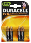 Duracell AAA Plus Long Lasting Batteries - Pack of 4