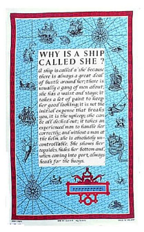 Galley Cloths - Why is a Ship called She?