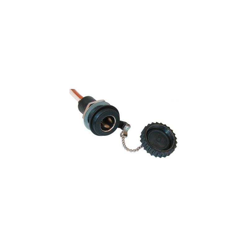 12V Waterproof 16A Panel Mounted Din Socket + Cap-1