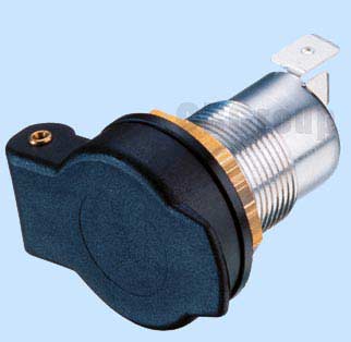12v H/d 16a P. Mounted Din Socket + Cap