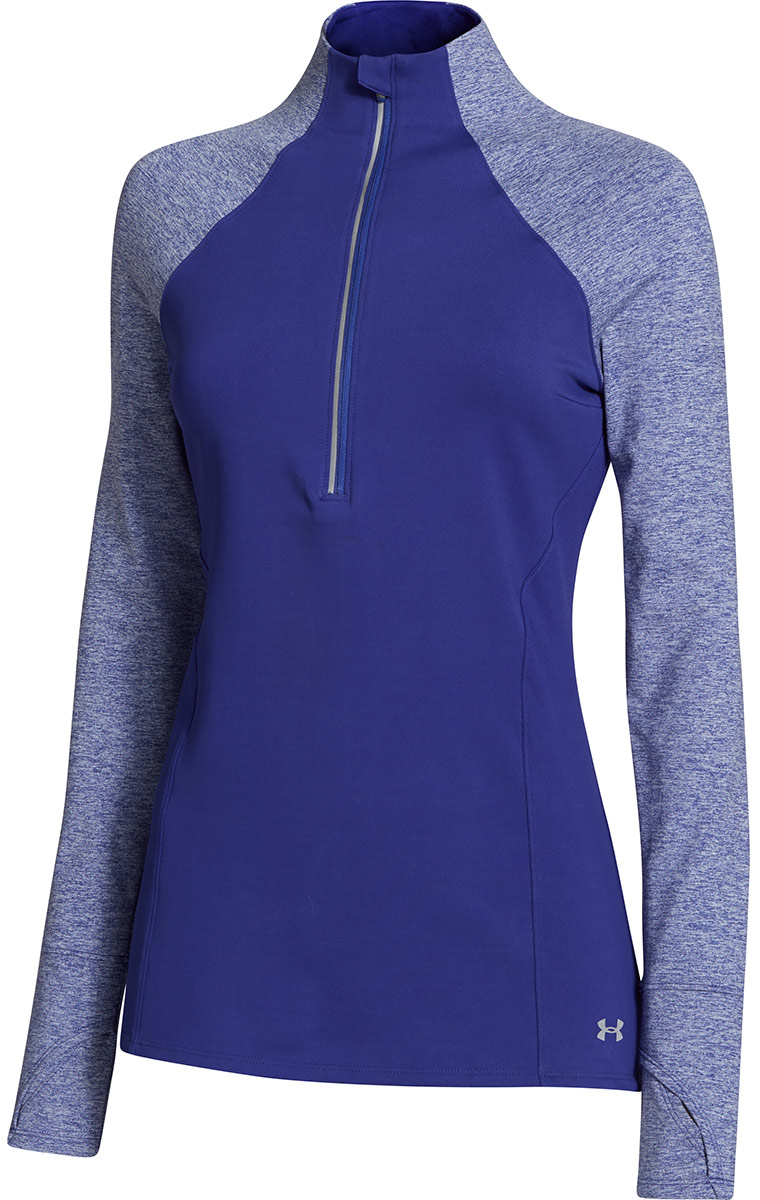 Under Armour Womens ColdGear Storm Heather Fitted 1/2 Zip Top