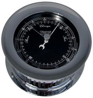 Atlantis Chrome Black Dial Barometer