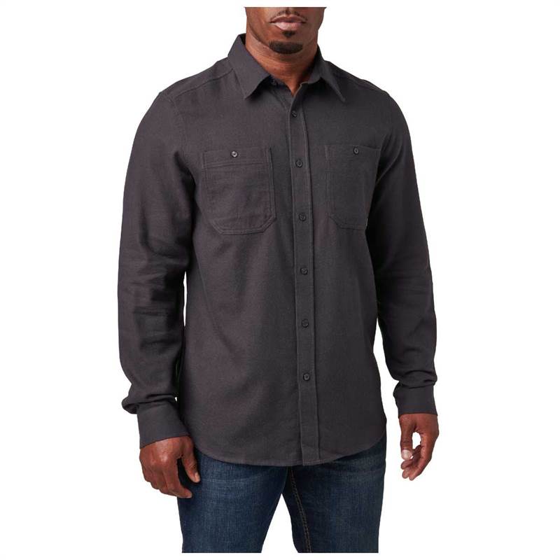 5.11 Mens Silverwood Solid Flannel Long Sleeve Shirt-3