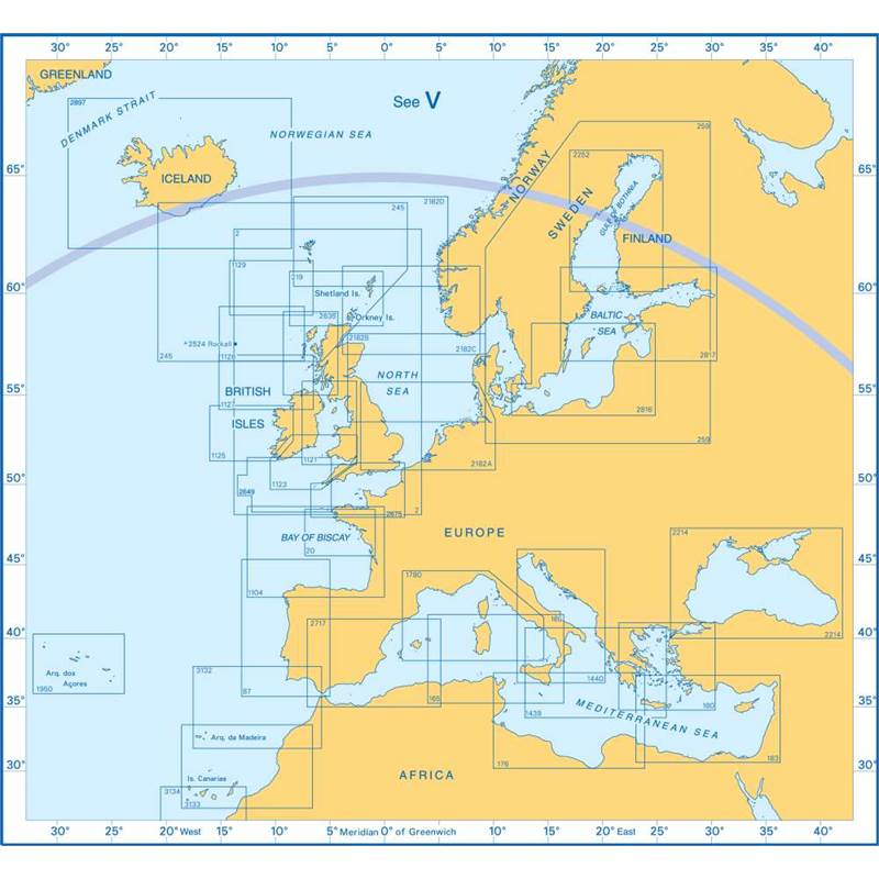 Admiralty Charts North-East Atlantic, Europe, Mediterranean -Small-Scale Charts A2 16-1