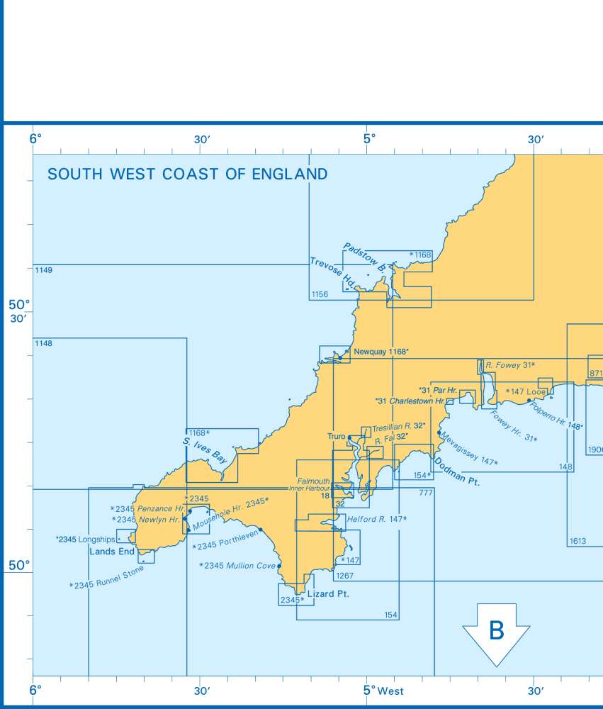 Admiralty Charts - South-West England - North-West - South Ireland B1 25