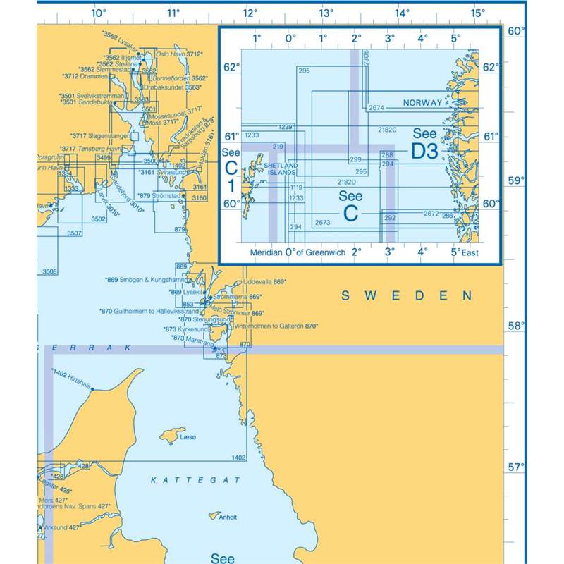 Admiralty Charts North Sea, Skagerrak and Kattegat D 45-5