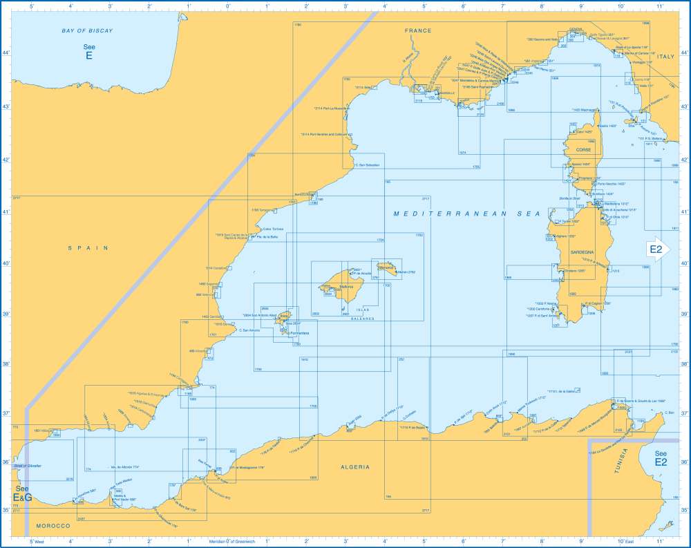 Карта глубин средиземное море