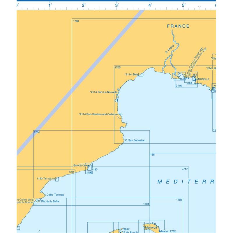 Admiralty Charts Western Mediterranean Sea E1 55-4