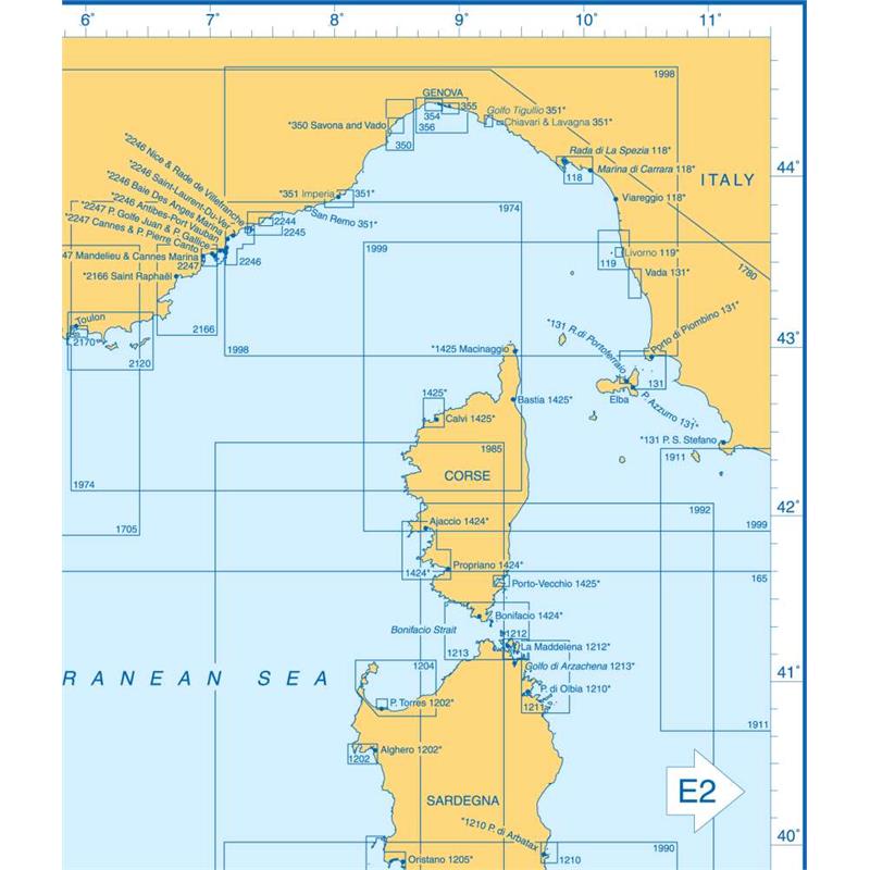 Admiralty Charts Western Mediterranean Sea E1 55-5