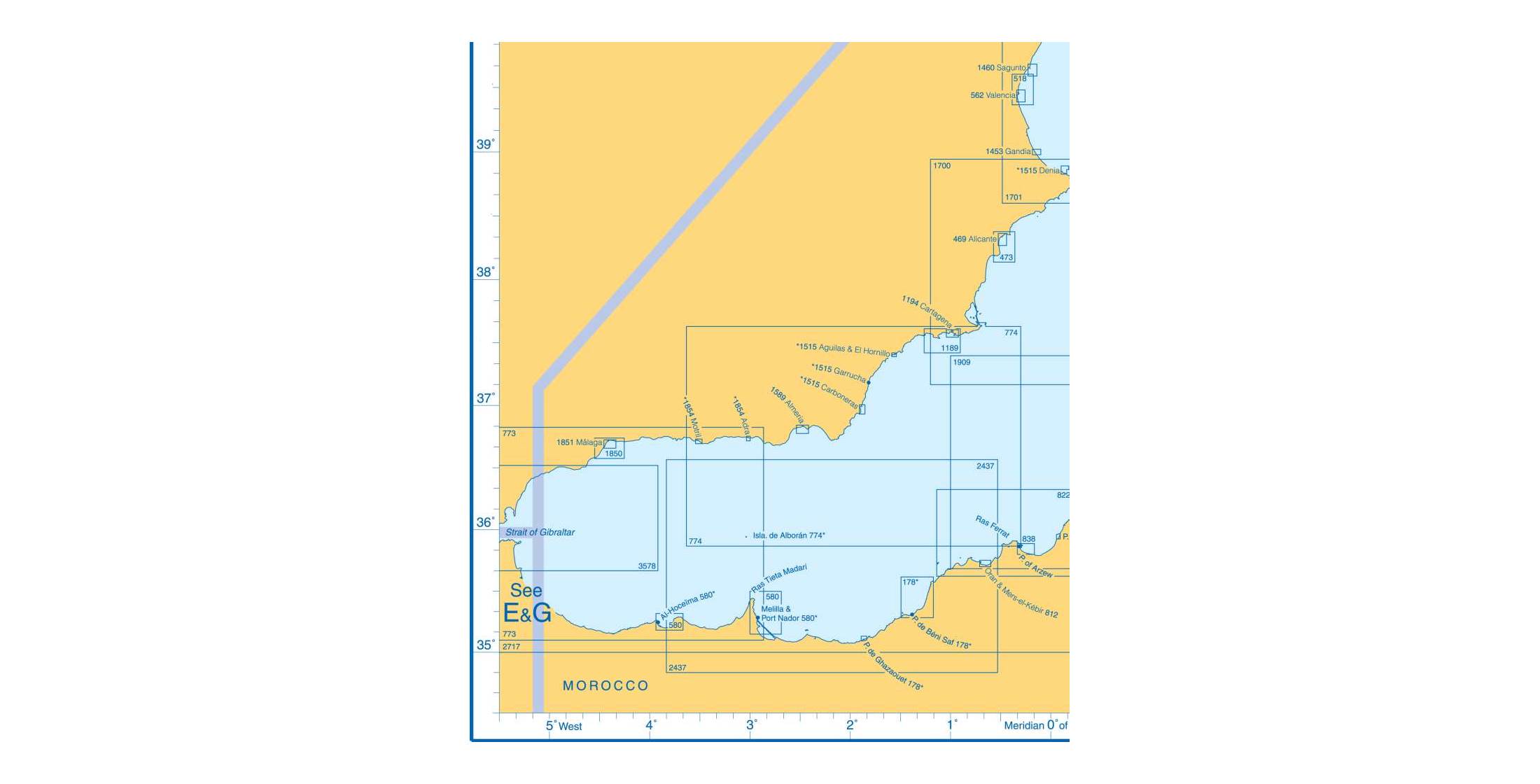 Admiralty Charts - Western Mediterranean Sea E1 55 OutdoorGB