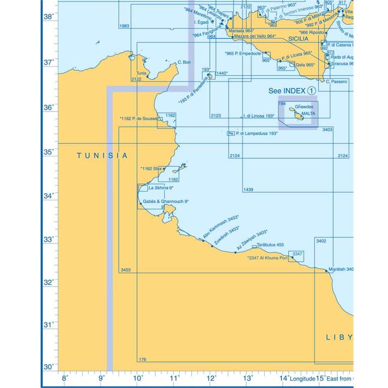 Admiralty Charts - Central Mediterranean Sea and Adriatic Sea E2 57 ...