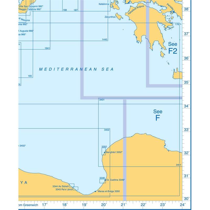 Admiralty Charts - Central Mediterranean Sea and Adriatic Sea E2 57 ...