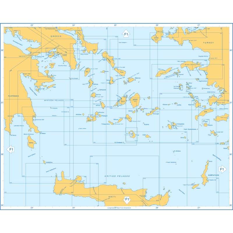 Admiralty Charts Southern Aegean Sea F2 63-1