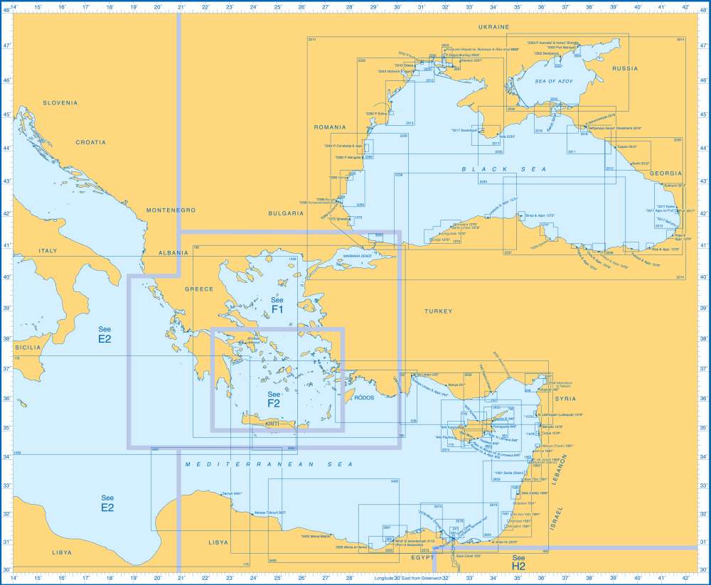 Карта глубин средиземное море