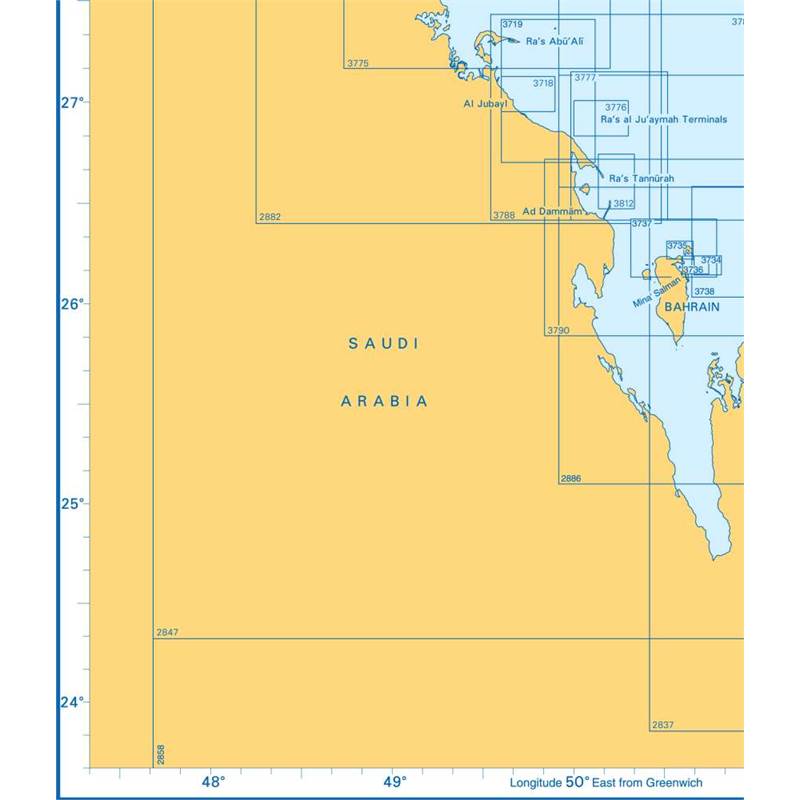 Admiralty Charts - Gulf of Oman to Shaft Al'arab H3 75 OutdoorGB