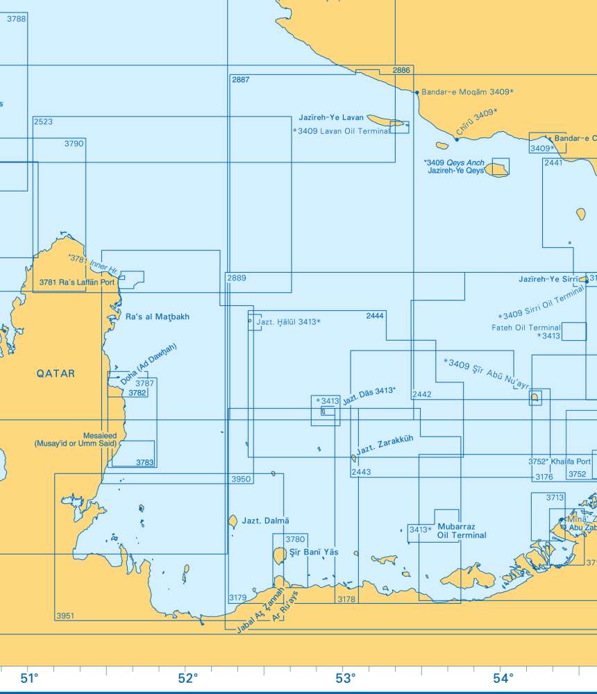 Admiralty Charts - Gulf of Oman to Shaft Al'arab H3 75