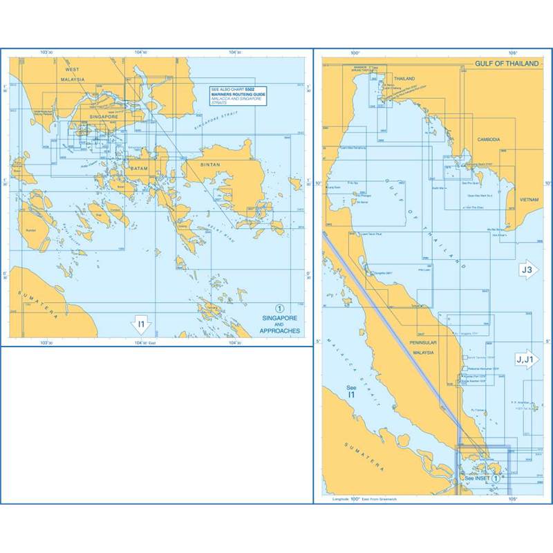 Admiralty Charts Singapore And Approaches, Gulf Of Thailand I2 81-1