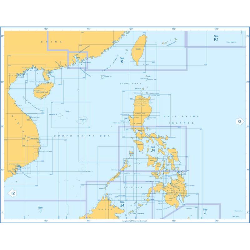 Admiralty Charts South China Sea And Philippines J3 89-1