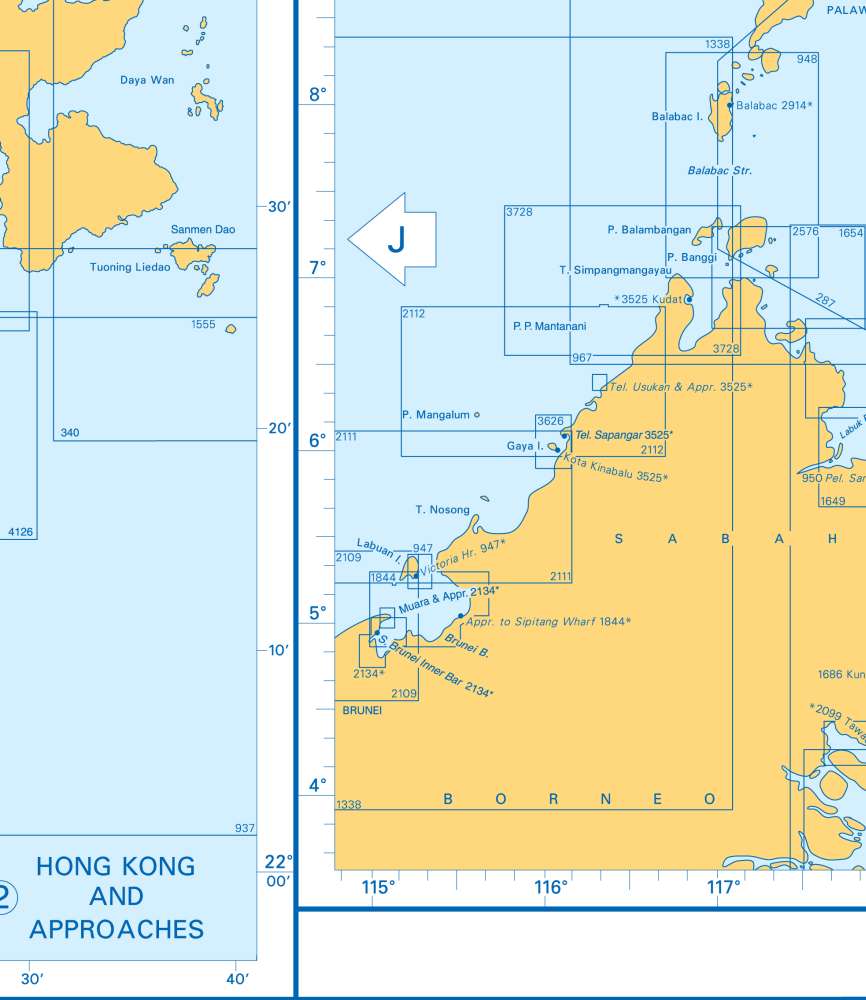 Admiralty Charts - Zhu Jiang - Hong Kong - Philippines Central Part ...
