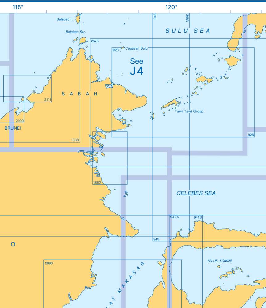 Admiralty Charts - Borneo to Ceram and Jawa to Timor J 83