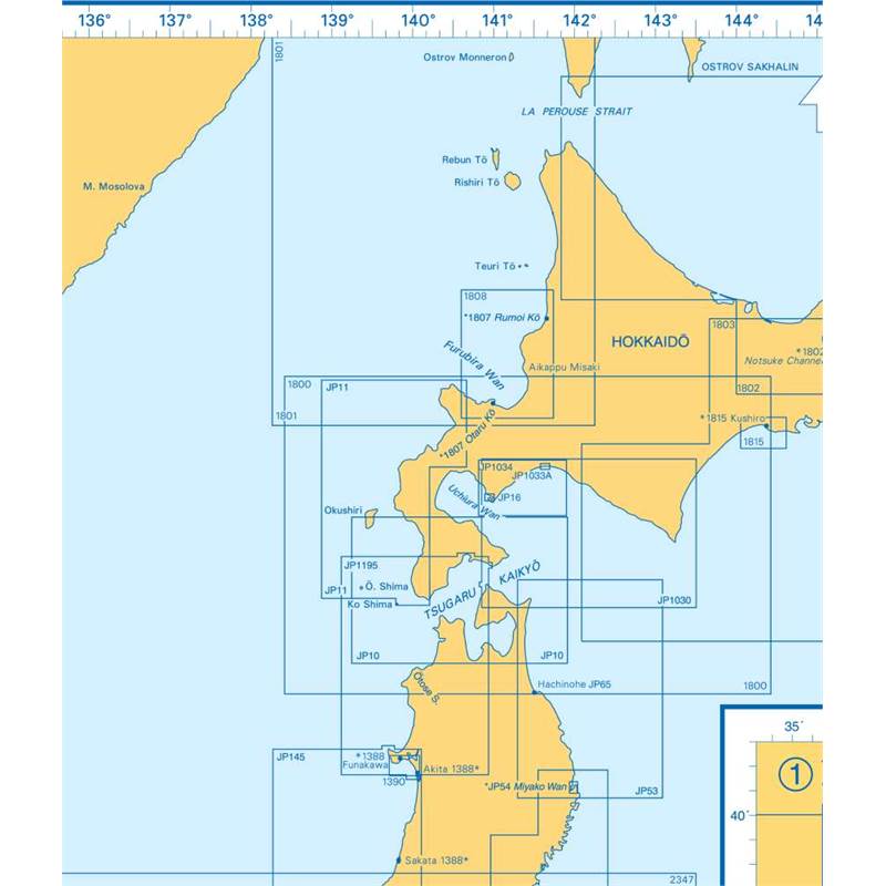 Admiralty Charts Russia (Pacific Coast), Eastern Korea, Japan And Tokyo Wan L 97-4