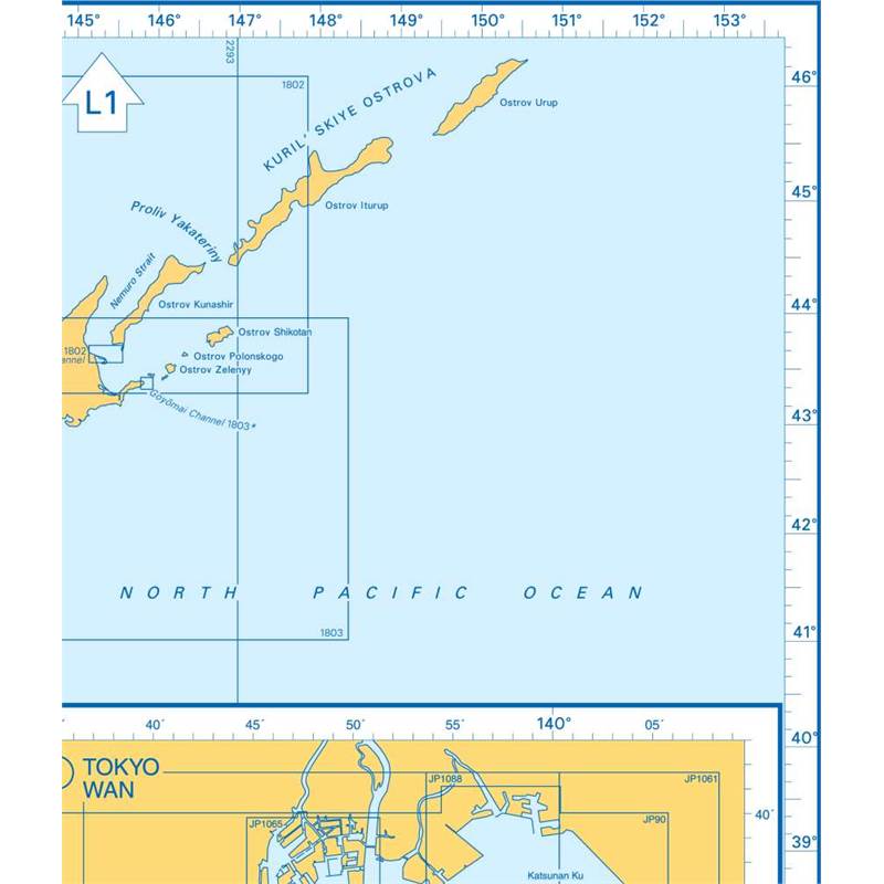 Admiralty Charts Russia (Pacific Coast), Eastern Korea, Japan And Tokyo Wan L 97-5