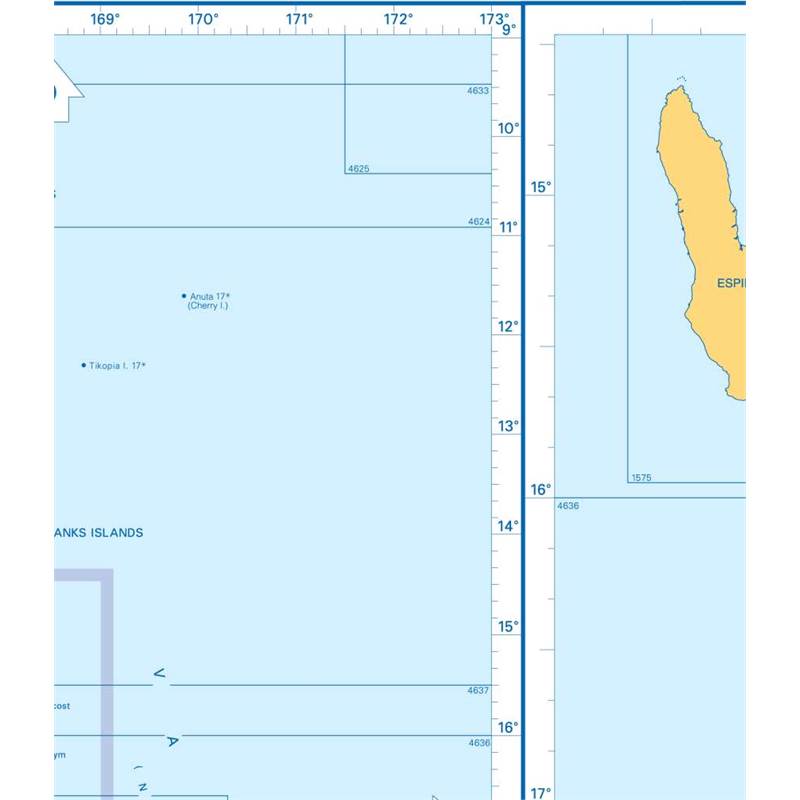 Admiralty Charts Nouvelle-Caledonie, Vanuatu (New Hebrides) and Santa Cruz Island N1 109-4