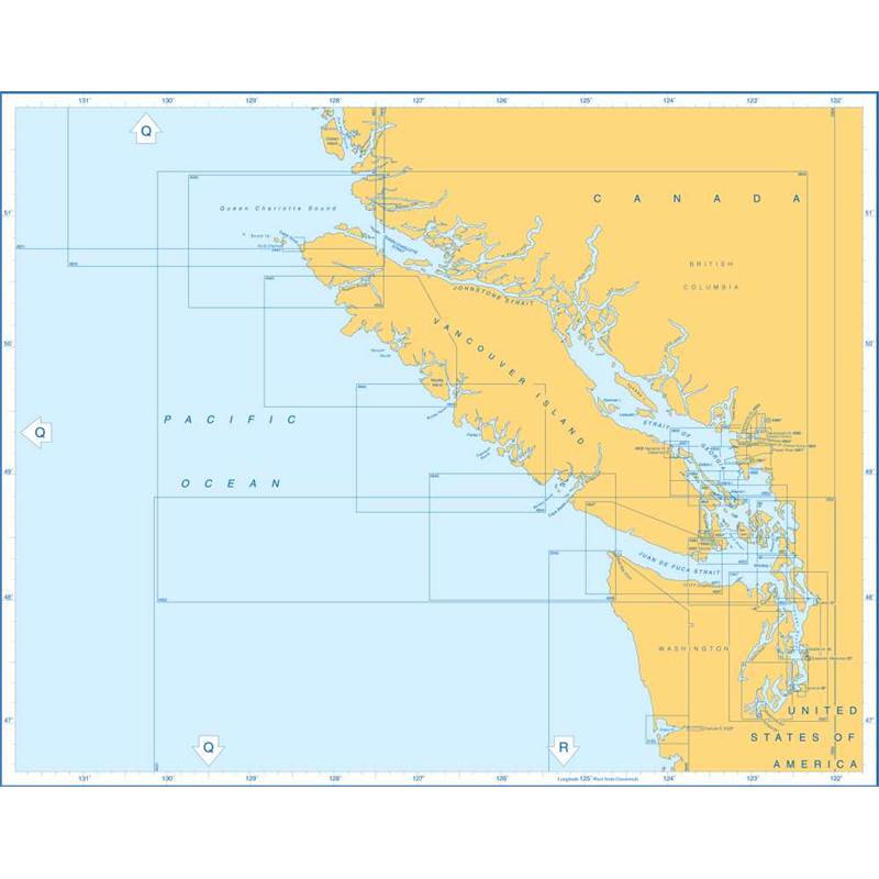 Admiralty Charts British Columbia And Washington — Queen Charlotte Sound To Grays Harbour Q1 123-1