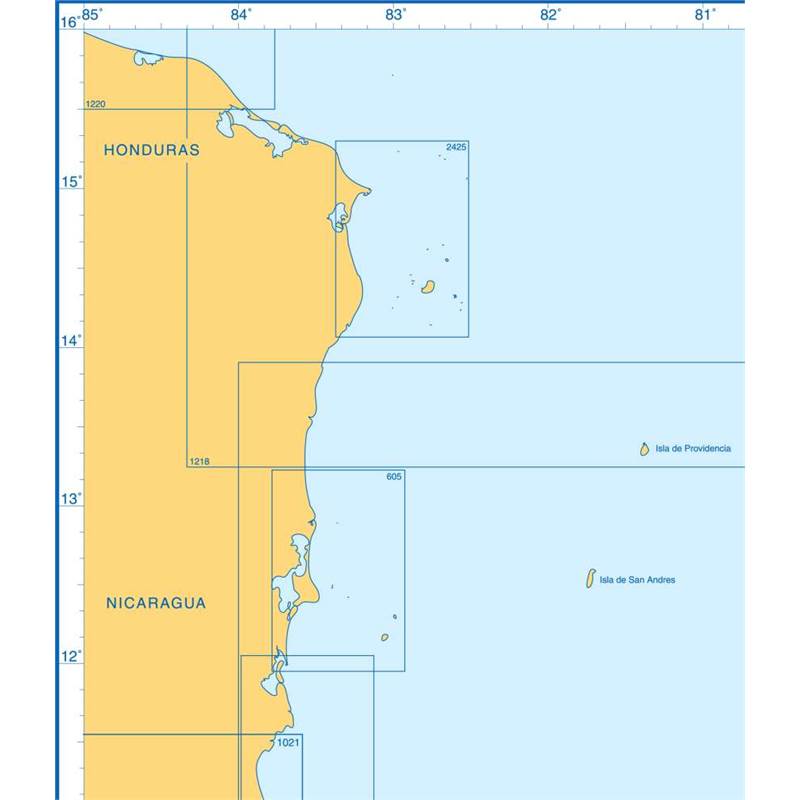 Admiralty Charts Honduras, Nicaragua, Costa Rica, Panama and Colombia T3 141-3