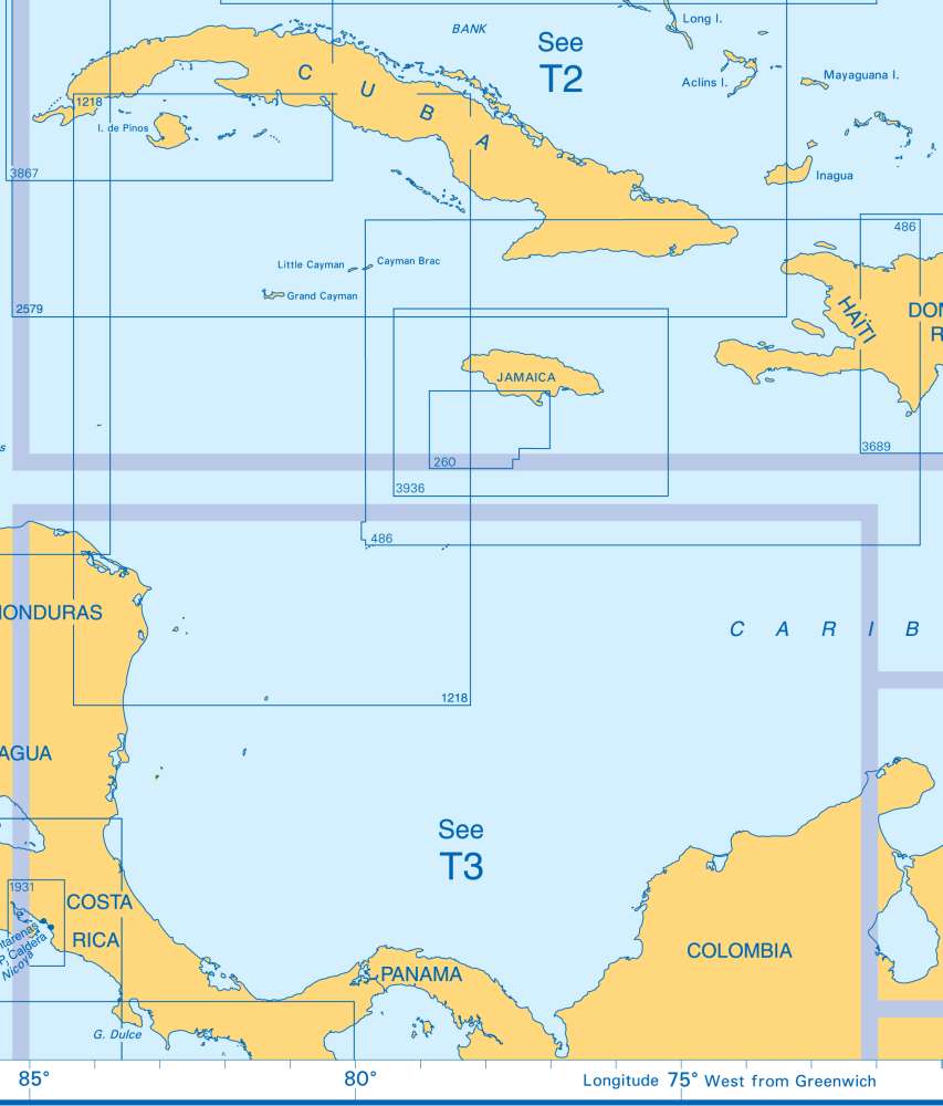 Admiralty Charts - West Indies and Central America and Bermuda Islands ...