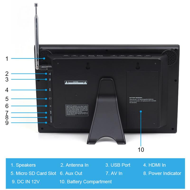 August 10 inch Freeview TV-3
