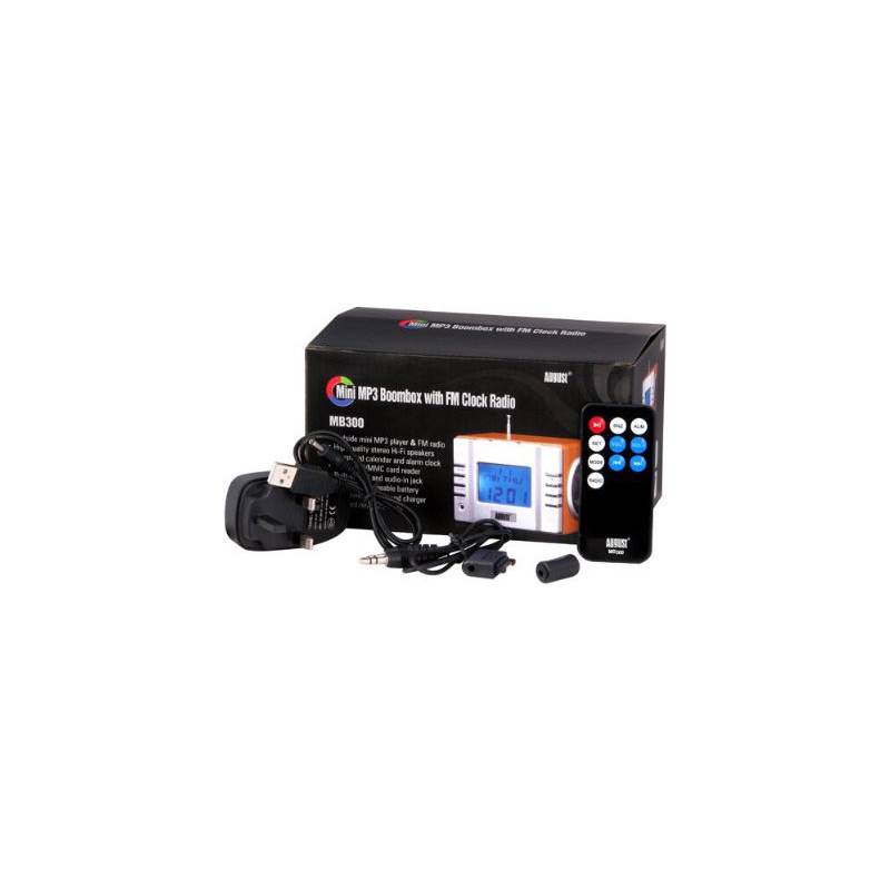 August MP3/FM Clock Radio MB300-4