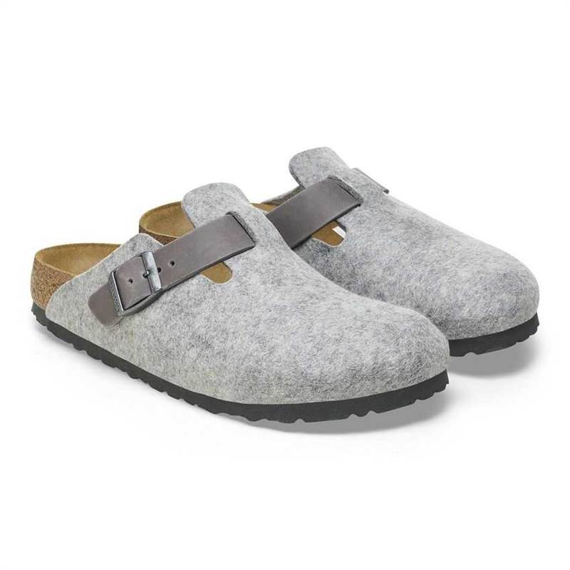 Birkenstock Boston Natural Leather-Felt - Regular-2